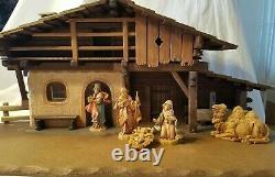 Anri 1985 Handcraft Italy Wood Stable Nativity Manger 6 Scale Music Box 797421