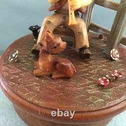 Anri Italy Music Box What now my Love Hand Carved Wood 28 note Thorens Swiss