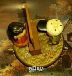 Anri Wood Carving Music Box Charlie Brown Lucy Vintage 1968. Plays Great