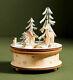 Anthropologie Enchanted Forest Music Box Wood Woodland Deer Animals Snow New