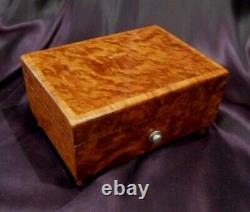 Antiq Swiss Pre-reuge Thorens Thuya Wood Veneer Music Box #2 Mozart Tunes Video