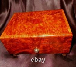 Antiq Swiss Pre-reuge Thorens Thuya Wood Veneer Music Box #2 Mozart Tunes Video