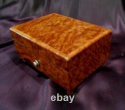 Antiq Swiss Pre-reuge Thorens Thuya Wood Veneer Music Box #2 Mozart Tunes Video