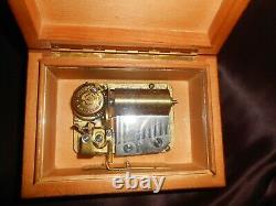 Antiq Swiss Pre-reuge Thorens Thuya Wood Veneer Music Box #2 Mozart Tunes Video