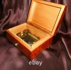 Antiq Swiss Pre-reuge Thorens Thuya Wood Veneer Music Box #2 Mozart Tunes Video