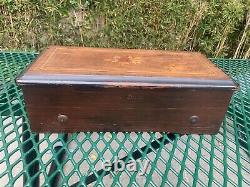 Antique 1886 music box Jacot 10 melodies large wood case For Parts Or Repair