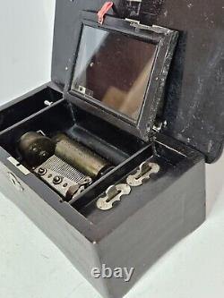 Antique 19th C. Victorian 5 Song Swiss Cylinder Coin Operated Wind-Up Music Box