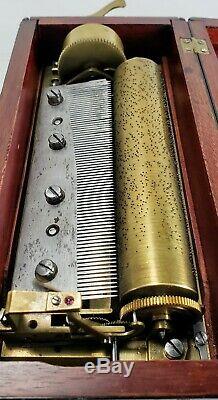 Antique 4-Air Swiss Fine 78 Tooth Cylinder Music Box c. 1800s