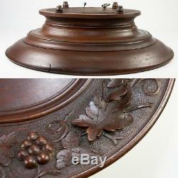 Antique Black Forest 13.5 x 10.5 Oval Raised Centerpiece, Fruit Tray Music Box