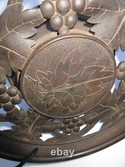 Antique Black Forest Carved Wood Swiss Music Box Bowl Dish Albert Schild Shop