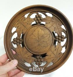Antique Black Forest Carved Wooden Swiss Music Box Bowl Dish
