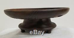 Antique Black Forest Carved Wooden Swiss Music Box Bowl Dish