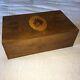Antique Burl Wood Top Dresser Box Inlaid Horse Top Music Box W Fitted Interior