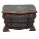 Antique Dark Wood Chest Jewelry Box Locking Music Metal Mounts Footed