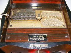 Antique Disc Playing Serpenine Music Box By Polyphon Plus 18 Discs
