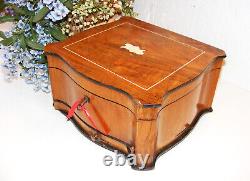 Antique Disc Playing Serpenine Music Box By Polyphon Plus 18 Discs