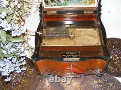 Antique Disc Playing Serpenine Music Box By Polyphon Plus 18 Discs