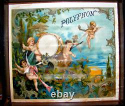 Antique Disc Playing Serpenine Music Box By Polyphon Plus 18 Discs