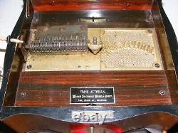 Antique Disc Playing Serpenine Music Box By Polyphon Plus 18 Discs