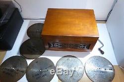 Antique Disk Playing Musical Box 10 Discs