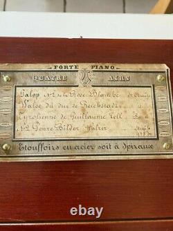 Antique Ducommun Girod Music Box Forte Piano Playing 4 Airs Circa 1850