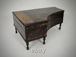 Antique French Grand Piano Musical Sewing Necessiare Box Palais Royal 1830's