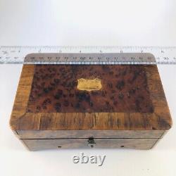 Antique French Music Box, Late 1800s Walnut Wood, Desk Decor, #0024JW