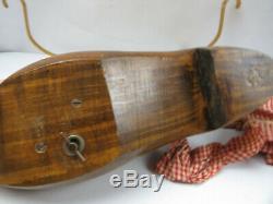 Antique French Peasant Wood Clog Cradle Music Box With Doll Modele Depose France