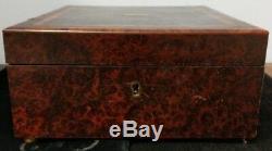 Antique French Working HP Paris 2 Airs Burl Wood Inlaid Music Box W Label C5-12