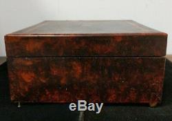 Antique French Working HP Paris 2 Airs Burl Wood Inlaid Music Box W Label C5-12