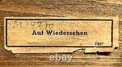 Antique Hand Carved Beech Wood German Music Box Fruit Dish, Song Auf Wiedersehen