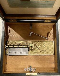 Antique Kalliope Disc Musical Box 13 1/2 fully restored mechanism + 10 Discs