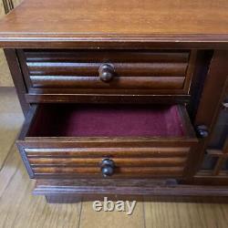 Antique Made Of Wood Accessory Case Retro Jewelry Box With Music