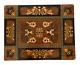 Antique Mahogany & Ebony Wood Italian Music Box Table 14 X 18 Made In Italy