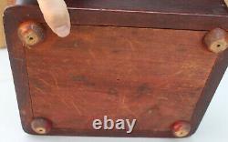 Antique Mira Empress Hand Crank Wood Swiss Music Box & 4 Metal Discs Vintage