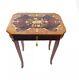 Antique Regency Style Walnut Fold Over Music Box Card Table Side Table
