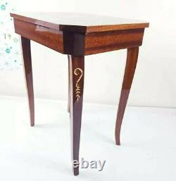 Antique Regency Style Walnut Fold Over music Box Card Table Side Table