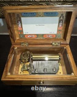 Antique Reuge 50 Note Puccini La Bohème Wooden Music Box