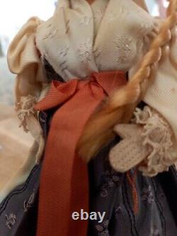 Antique Reuge Swiss Musical Movement Box Wooden Austrian Doll Traditional Dress