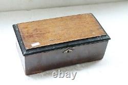Antique SWISS Interchangeable Cylinder 6 airs (Tunes) Wooden MUSIC BOX NH5188