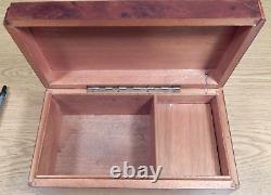 Antique Small Wood Inlay Jewelry And Working Swiss Music Box