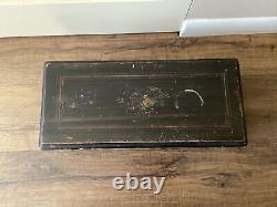 Antique Swiss 8 1/4 Cylinder Music Box Wood Case Tested WORKS Free Ship