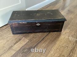 Antique Swiss 8 1/4 Cylinder Music Box Wood Case Tested WORKS Free Ship