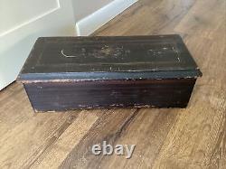 Antique Swiss 8 1/4 Cylinder Music Box Wood Case Tested WORKS Free Ship