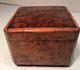 Antique Swiss Burl Wood Marquetry Small Music Jewelry Box Works Well New Lining