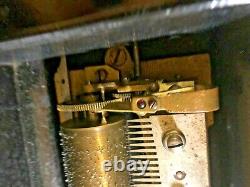 Antique Swiss Crank Cylinder Music Box Wood Needs Repairs Restore Ca. Late 1800s