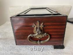 Antique Swiss Music Box Marquetry Wood Inlay Top Plays Multiple Songs AS IS 17