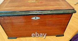 Antique Swiss Music Box with 3 Bells in View Listen