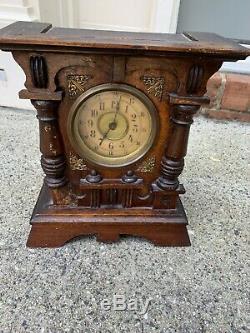 Antique Table Clock In Wood. Paris Machines With Music Box. Century Xix-xx