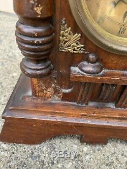 Antique Table Clock In Wood. Paris Machines With Music Box. Century Xix-xx